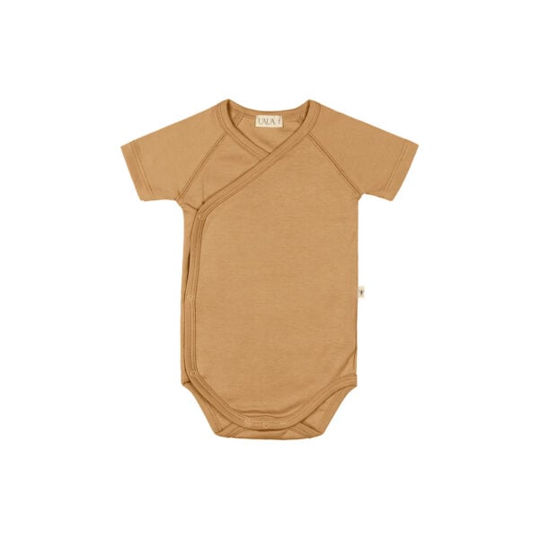 Baby & toddler kimono onesie in pima cotton - Mostaza - Lima Collection | UAUA Collections