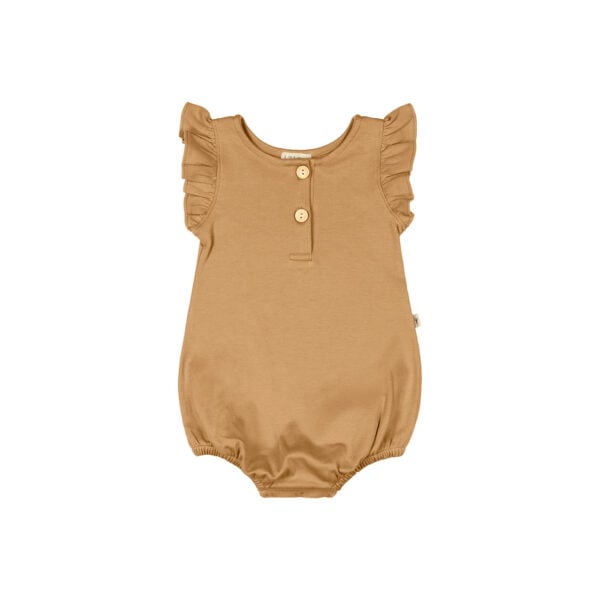 Baby & toddler bubble with angel wings in pima cotton - Mostaza - Lima Collection | UAUA Collections