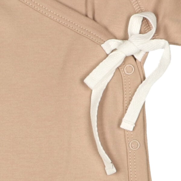 Baby kimono footie in pima cotton with bow - Rosado - Lima Collection | UAUA Collections
