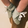 Baby wearing outfit and hair ribbon in pima cotton | UAUA Collections