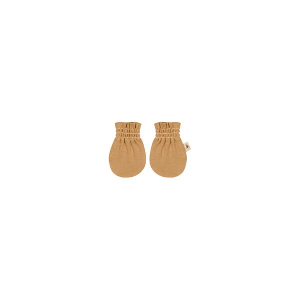 Baby mittens in pima cotton - Mostaza - Lima Collection | UAUA Collections