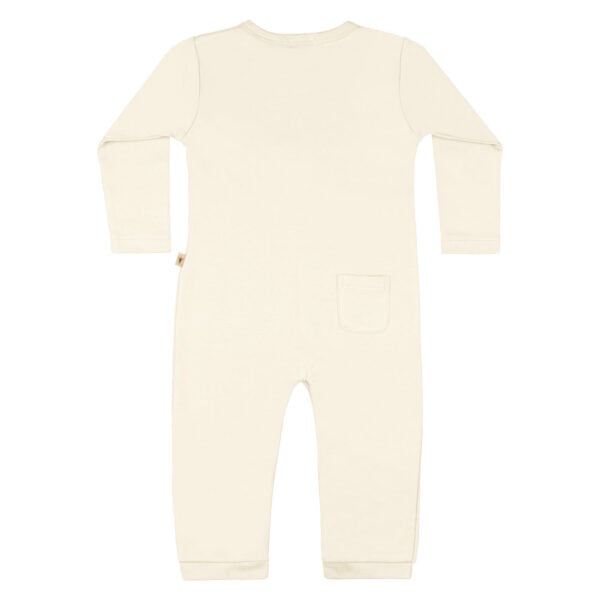 Baby jumpsuit in pima cotton with buttons - Crema - Lima Collection | UAUA Collections
