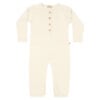 Baby jumpsuit in pima cotton with buttons - Crema - Lima Collection | UAUA Collections