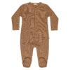 Baby basic footie in pima cotton - chocolate | UAUA Collections