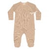 Baby kimono footie in pima cotton with bow - biscotti | UAUA Collections