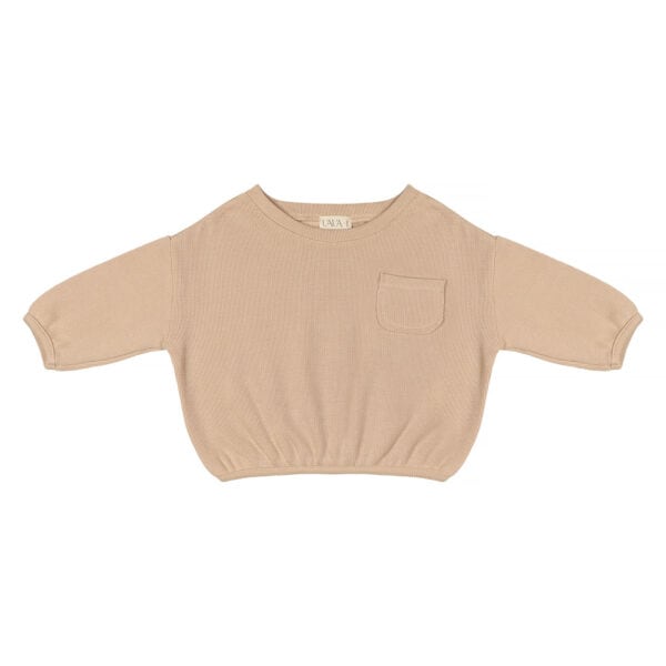 Baby sweater in pima cotton - biscotti | UAUA Collections
