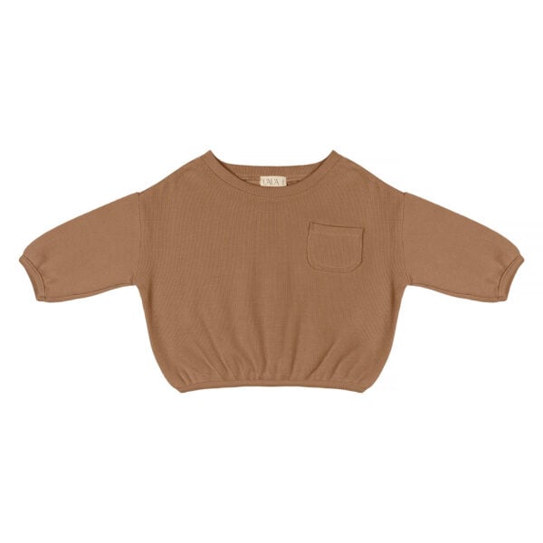 Baby sweater in pima cotton - chocolate | UAUA Collections