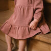 Toddler wearing dress and hair ribbon in pima cotton - hibisco - Puno Collection | UAUA Collections