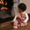 Toddler wearing overall in pima cotton - hibisco- Puno Collection | UAUA Collections