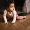 Toddler wearing overall in pima cotton - hibisco- Puno Collection | UAUA Collections