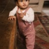 Toddler wearing overall in pima cotton - hibisco- Puno Collection | UAUA Collections
