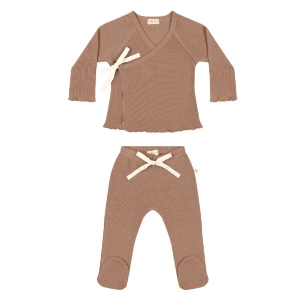 Kimono set in pima cotton - biscotti - Puno Collection | UAUA Collections
